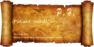 Pataki Horác névjegykártya
