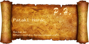 Pataki Horác névjegykártya